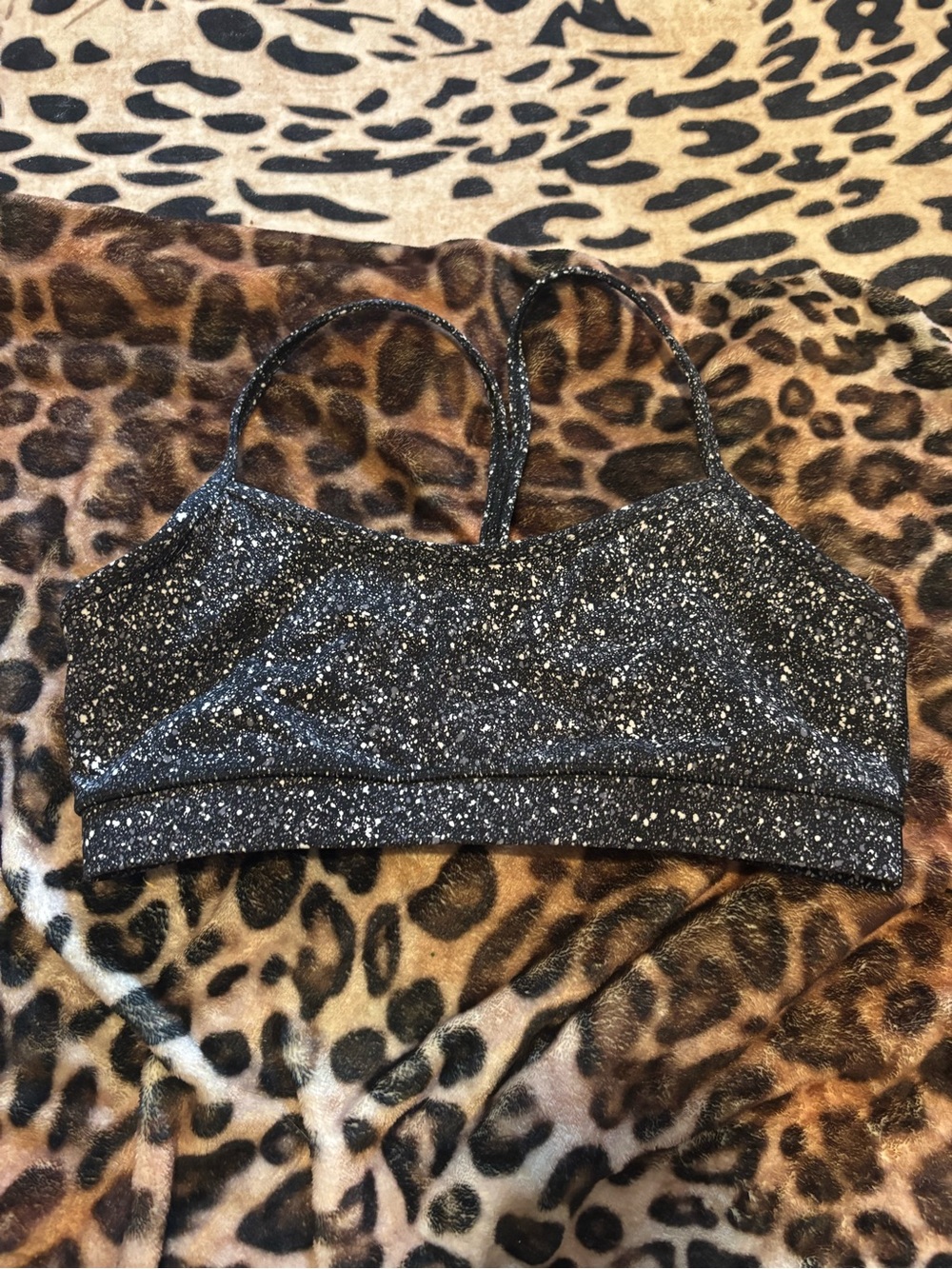 lululemon athletica Black Speckled Strappy Sports Bra